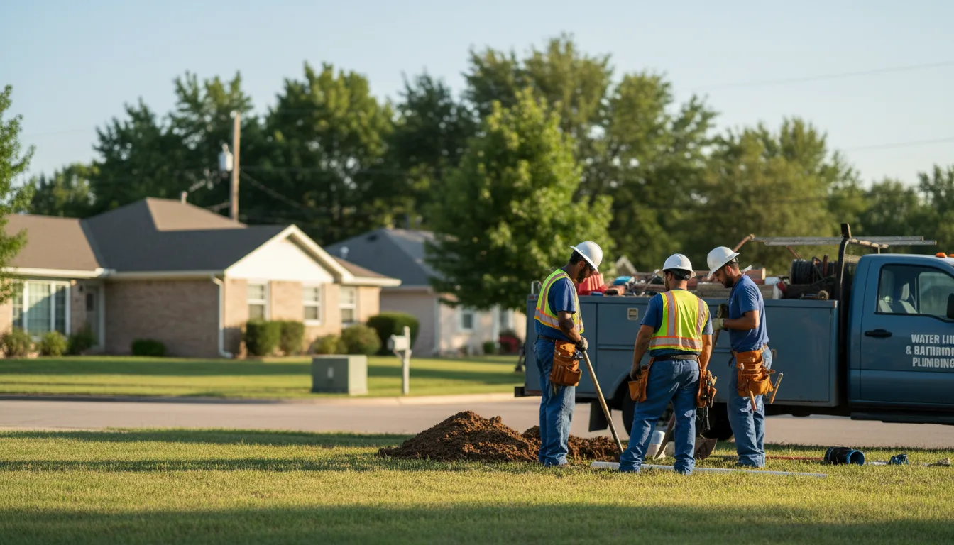 Residential water line and bathroom plumbing service in Griffin, IN